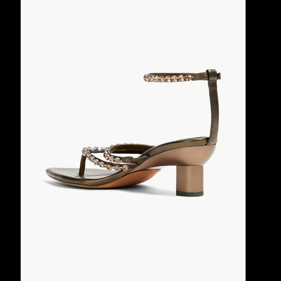 3.1 PHILLIP LIM Verona crystal-embellished sandals Army green Size 39 - Picture 6 of 8